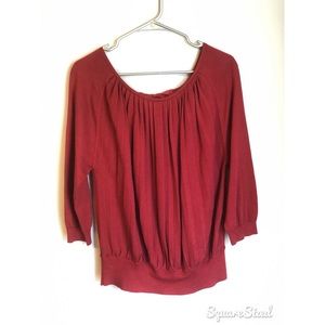 Ann Taylor LOFT pleated red sweater XL